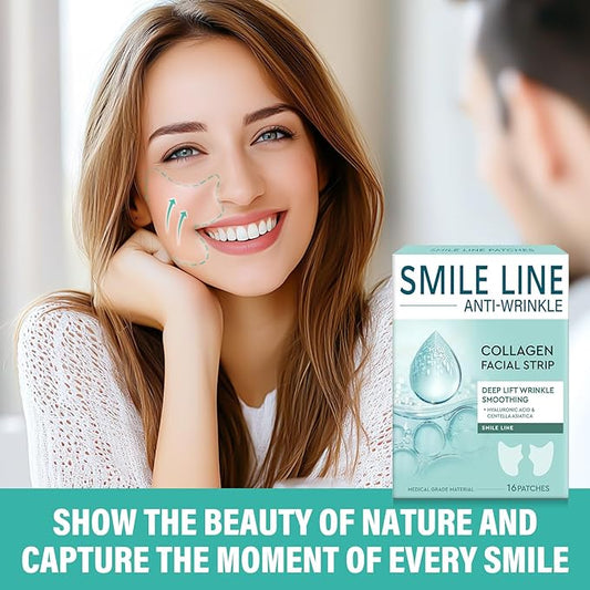 Smile Line Patches, 16pcs Anti-Wrinkle Facial Tapes, Smooth Fine Lines & Wrinkles, Gentle Face Lifting Stickers, Laugh Line Masks for a Youthful Smile