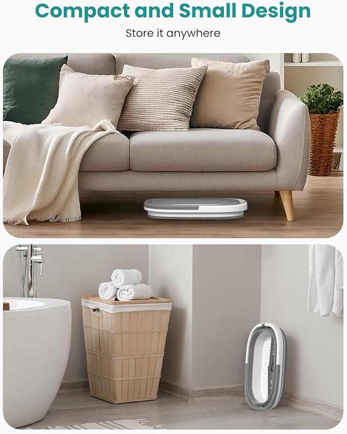 Nekteck Foot Soaking Tub Collapsible Bucket for Foot Bath Soak Tub, Foot Basin Foot Soaker with 138 Acupressure Nodes and Pumice Stone for Feet Massager Pedicure Foot Spa, Gifts for Men Women Dad Mom