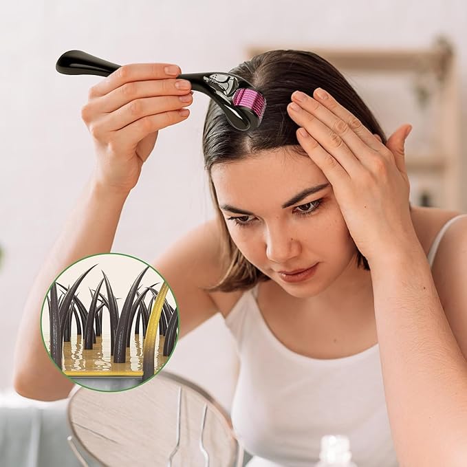 Derma Roller 0.5mm Microneedles Roller for Face, Scalp & Beard - Derma Roller, skin care Scalp Roller | Safe for Beginners | For Both Women & Men