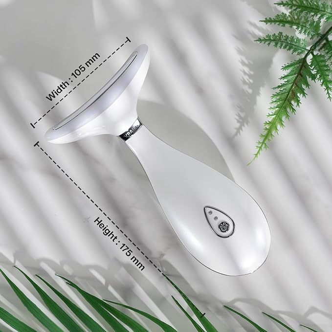 Lily Neck Face Massager, Skin Rejuvenation Beauty Massager, 3-in-1 at-Home Facial Spa Tool, Lifting, Toning and Tightening for a Radiant Appearance (Pearl White)