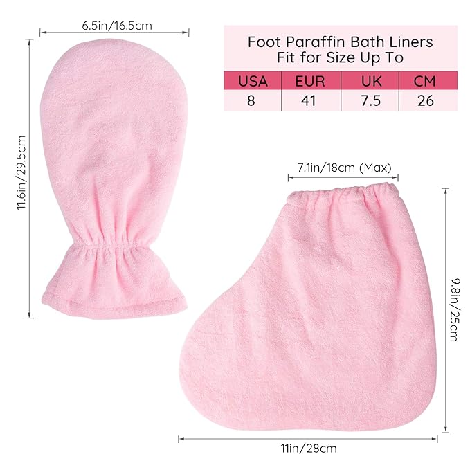 Paraffin Wax Gloves for Hand and Feet, Segbeauty Thick Paraffin Heated SPA Mittens Foot Liners, Gloves & Socks for Hot Wax Hand thera-py Thermal treat-ment Wax Warmer Paraffin Wax Machine Pink