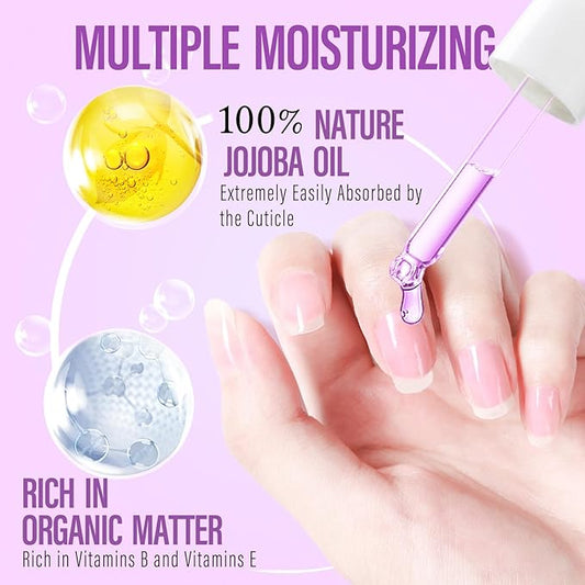 CHUCHU Organic Cuticle Oil for Nails: Blueberry Jojoba Nail Oil with Vitamin B & E - Moisturizes, Repairs, and Promotes Nail Growth - Prevents Dryness, Hangnails, and Chapped Skin 15ML