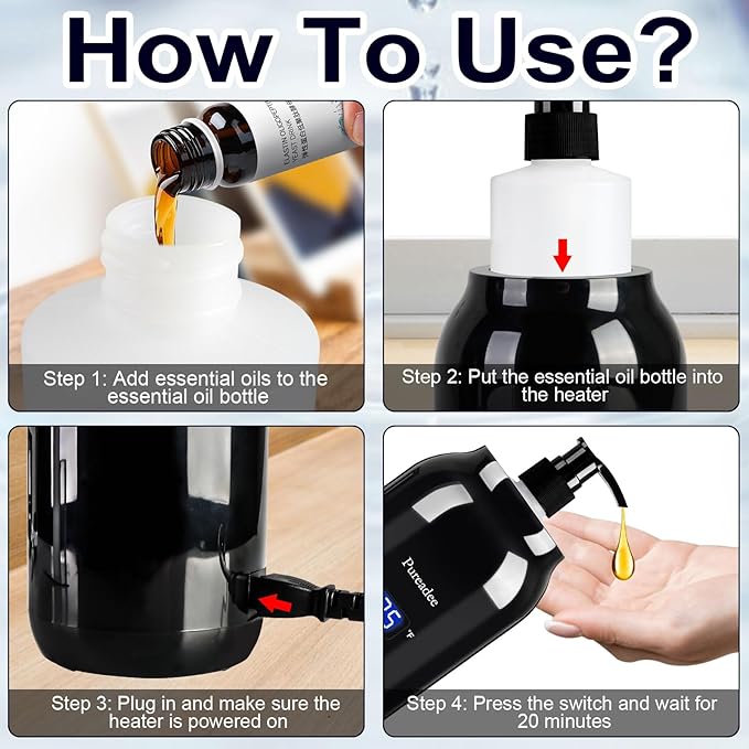 Massage Oil Warmer, Massage Oil Warmer for Massage Therapy, Oil Warmer for Massage for Salon, Barber Shops, Home, with Two Oil Bottle Dispenser