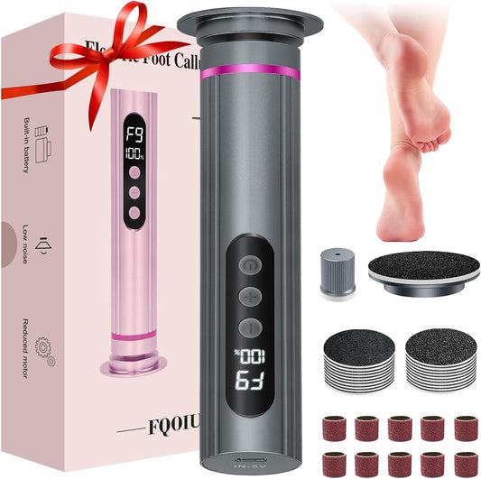 Electric Feet Callus Remover,2 in 1 Foot File,Adjustable Speed Foot File with Sandpaper Discs & Grinding Heads, 9 Speeds Electric Foot Callus Remover, Pedicure Tools for Valentine's Day Gift