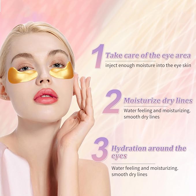 MOND'SUB Premium Under Eye Patches, Gel Eye Patches Hydrating & Refresh for Puffy Eyes, Under Eye Bags & Dark Circles, Natural Collagen Eye Gels Pads, Crystal Anti-Aging Eye Mask (Purple)