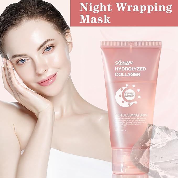 Collagen Night Wrapping Mask, Tightens Skin and Reduces Sagging Overnight Hydration Collagen Face Mask.