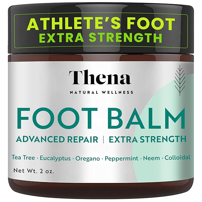 THENA Athletes Foot Treatment Balm Extra Strength, Tea Tree Foot Cream, Heals Dry Cracked Feet Heels Itchy Skin Nails Toenails Advanced Foot Care for Men Women