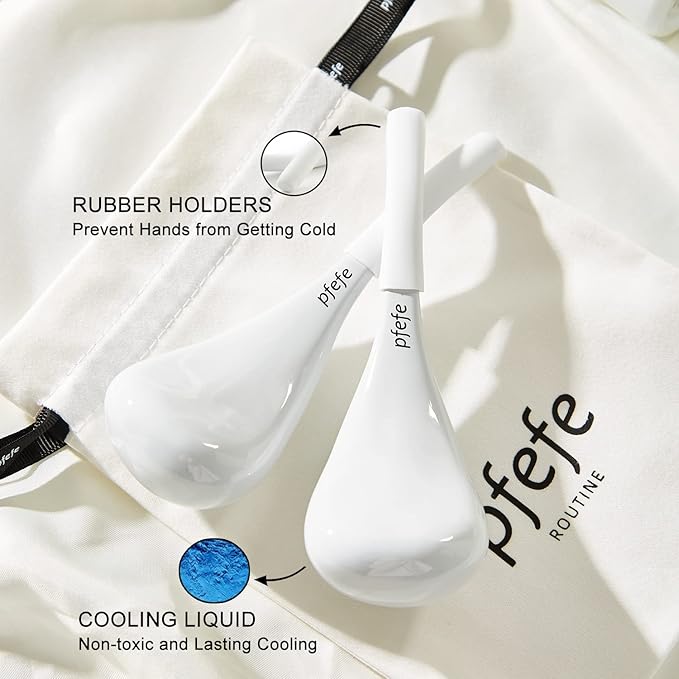 Cryo Sticks for Face, Ice Globes Cryo Globes for Facials, Esthetician Supplies Gifts, Unbreakable Stainless Steel Ice Roller Cooling Spa Balls with Storage Case