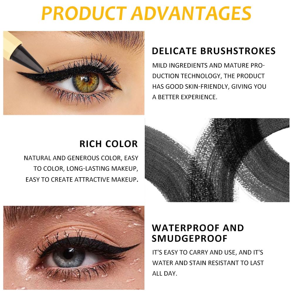 Kaely Black Gel Eyeliner Pencil,Waterproof Smudge Proof Eye Liner Pen,Cat Eye Goth Halloween Makeup,Eye Black Face Paint Lipstick Crayon,Color Colorful Eyeliner Eyeshadow Stick,04