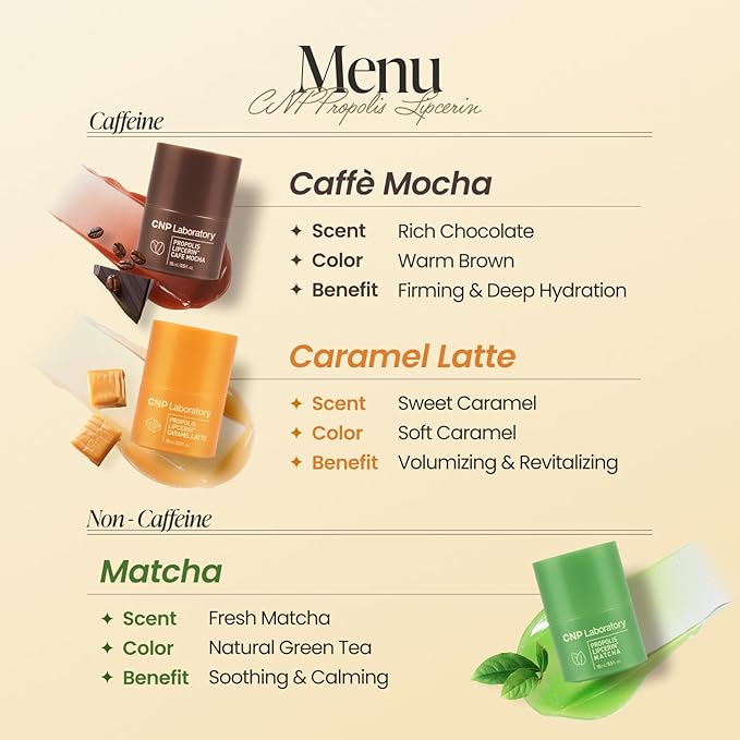 CNP Honey Lip Butter - Propolis Lipcerin™ 05 Caffé Mocha, Café Edition, Hydrating Overnight Manuka Lip Balm & Mask, 12hrs Long-lasting Moisture, Gifts for Women, Korean Skin Care, 0.5 fl.oz.