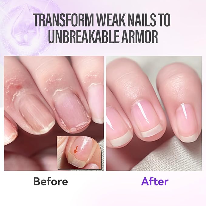 CHUCHU Nail Strengthener - Lavender Scent Nail Repair Growth Moisturizing Treatment - Natural Jojoba Vitamin B & E Cuticle Oil for Dry Cracked Nails