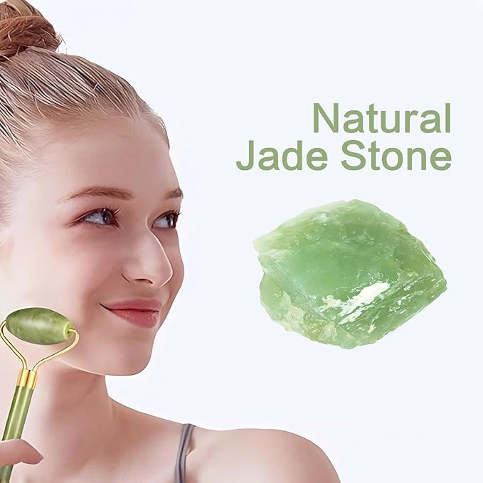 4-Piece Set Jade Roller and Gua Sha Set, Face Massager for Anti-Aging, Slimming, Firming / Facial Roller Massager with Gua Sha Shaping Tools / Removes Wrinkles and Eye Puffiness / Gift Set