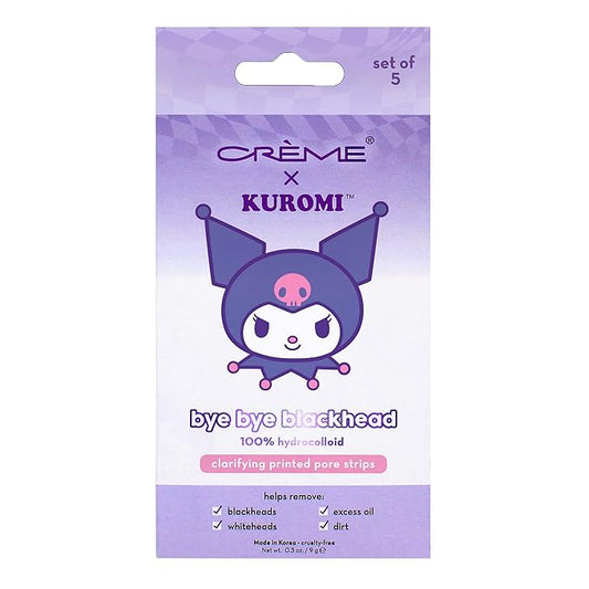 The Crème Shop Kuromi Bye Bye Blackhead Printed Pore Strips | Nose Pore & Blackhead Strips | Pore Cleaner Blackhead Remover for Face | Blackhead Remover for Nose (Pack of 5)