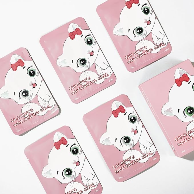 IREV Sheet Mask Skin Care, Animal Character Sheet Masks, Face Mask Skincare, Beauty Facial Mask Spa Face Mask, Soothing Face Sheet Masks, Facial Masks, Moisturizing Face Masks, 5 Pack (Cat)