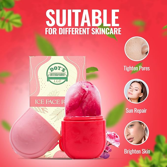 Silicone Face Ice Roller Mold for at Home DIY Skin Care Infusions - Eye Puffiness Relief, Cooling Massage Reduces Swelling, Shrinks Pores & Gives Glow