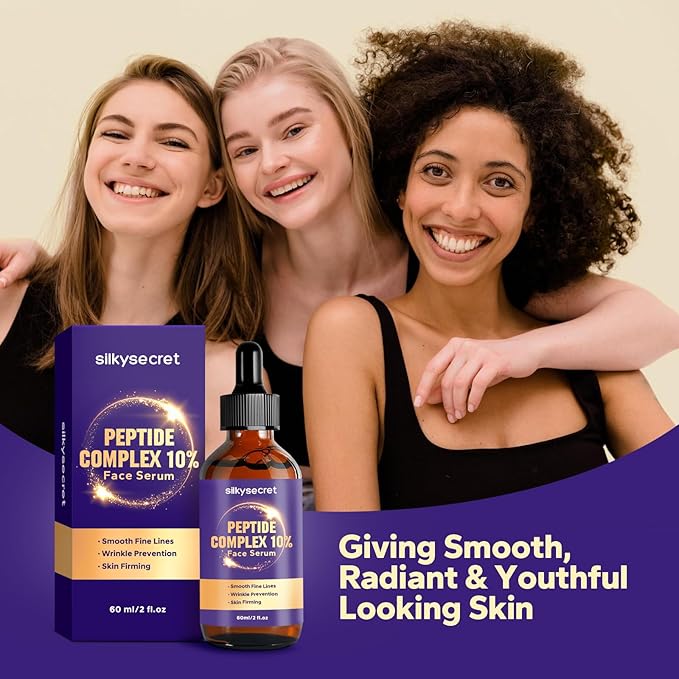 10% Peptide Serum (2 Fl Oz), Collagen Peptide Serum, Hyaluronic Acid & Niacinamide, Anti-Aging Argireline, Hydrating, Firming & Wrinkle-Reducing Face Serum