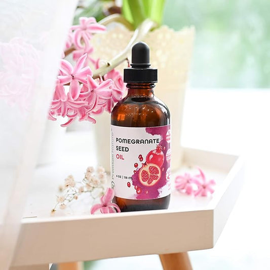 Premium Nature Pomegranate Seed Face Oil. 100% Pure Unrefined Cold Pressed for Essential Oils. Gua Sha Oil. Oil for Hair Skin and Nails 4 oz