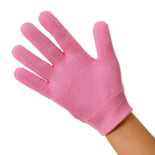 Pink Moisturize Soften Repair Cracked Skin Moisturizing Treatment Gel Jojoba Oil Vitamin E SPA Gloves 1Pair