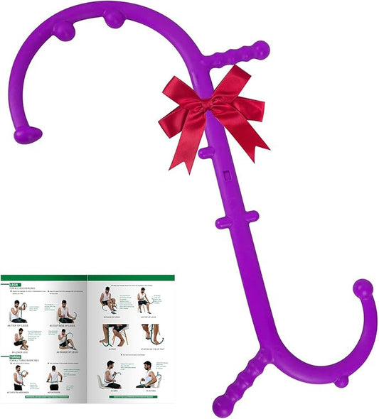 Massage Trigger Point Cane, Muscle Release Tool Self Massage Hook Cane, Handheld Back, Neck, Shoulder, Leg and Feet Massager Rod, Body Deep Tissue for Men & Women, Purple