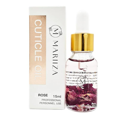 Cuticle Oil - Rose, Lemon, Jasmine, Sakura Scents - Unisex Nail Growth Oil for Men and Women - Nourishing Treatment for Healthy Nails and Cuticles (15ml, Rose)