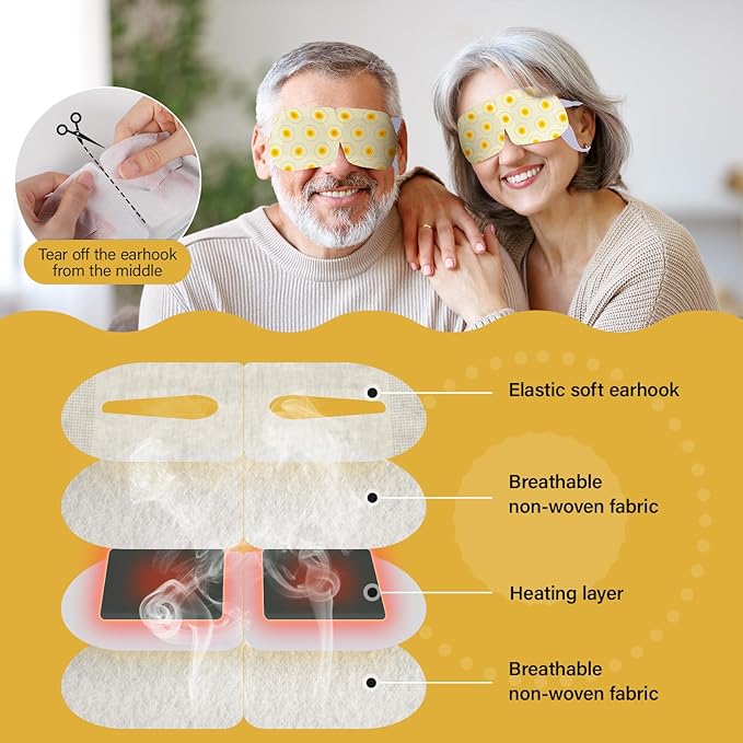 ProCIV FSA/HSA Eligible 16 Packs Steam Eye Masks for Dry Eyes Heating Eye Mask Warm Compress for Eyes Relief Stress, Eye Fatigue SPA Essential Self Heating Moist Sleep Mask