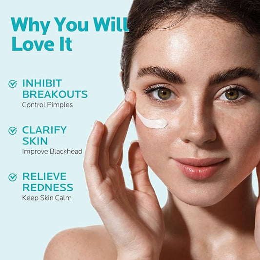 ZealSea 10% Azelaic Acid Facial Cream - Azelaic Acid Serum with AHA & Pionin for Face, Relief Pimple, Breakouts, Blackhead & Redness, Azelaic Acid Gel Clarify Skin Soothe Irritation, 1 Oz