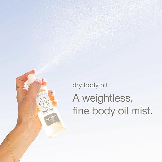 HUME SUPERNATURAL Dry Body Oil Spray - Moisturizing Oil for Dry Skin, After Shower Hydrating Body Oils for Women and Men, Nourishing, Glow, Probiotic, Fragrance Free, 2-Pack