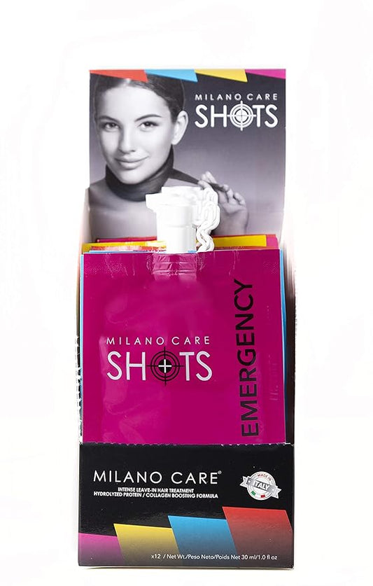 Shots – Emergency Keratin Mask – Nourishing Collagen Hair Treatment with Biotin – Hydrating Deep Conditioner for Dry or Damaged Hair – Leave-In Protein Mask, 2x1-1 fl oz Packet