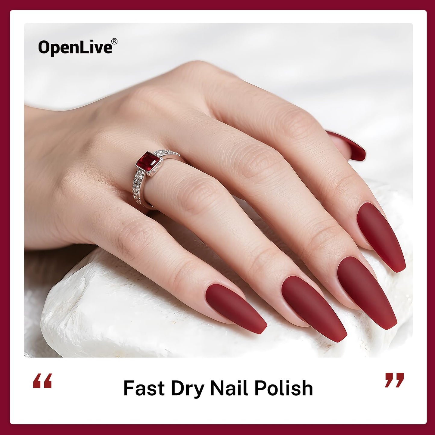 16.5ml Dark Red Nail Polish Large Volume Quick Dry Nail Polish, Long Lasting Shine, Fingernail Toenail Nail Art DIY Home Travel Nail Art Gift