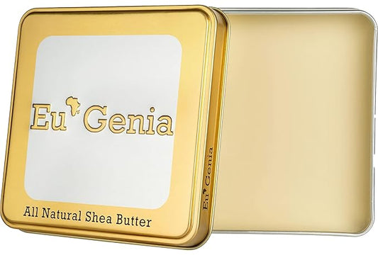 Eu'Genia Anti-Aging Shea Butter Balm: Unscented 12 oz, 100% Pure Unrefined Ghanaian Shea, Premium Face & Body Moisturizer for All Skin and Hair Types