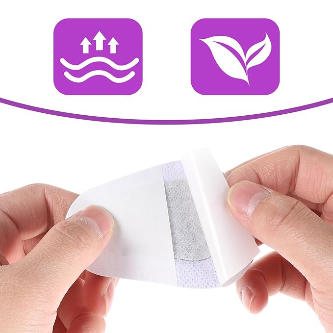 24 Pcs Adhesive Eye Patches for Adults, Disposable Eyepatch Latex Free Adhesive Bandages Regular Size 3.3×2.3 inches (Classic Color)