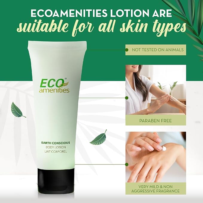 ECO AMENITIES Transparent Tube Flip Cap Individually Wrapped 30ml Body Lotion, 72 Tubes per Case by ECO Amenities