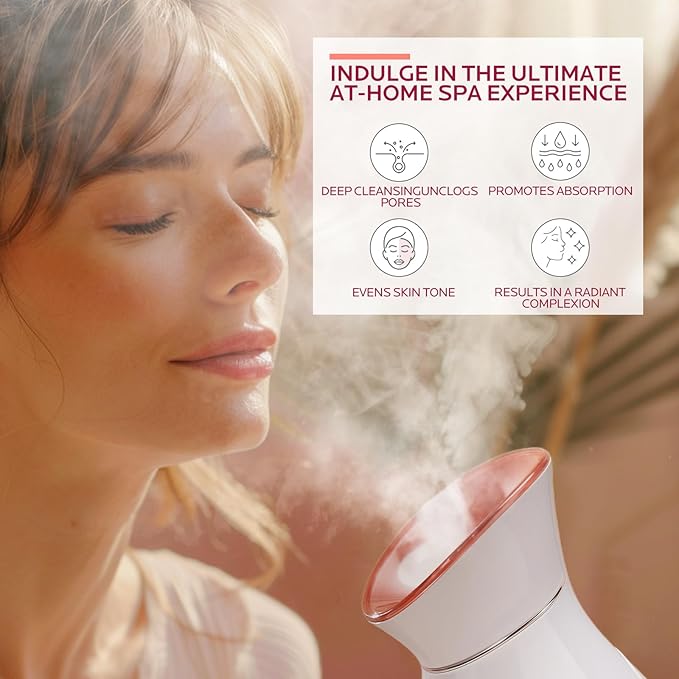 Colorfarm Facial Steamer Skin Care Kit: Face Steamer Home Spa Deep Cleaning Unclogs Pores with 4 Skin Care Tools - Relaxing Self Care Skincare Beauty Gifts for Women Girl (Eastern Embrace Facial Set)