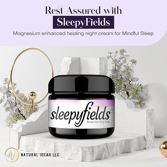 Unscented Magnesium-Enhanced Sleep Cream - Nighttime Moisturizing Cream for Pain Calm, Leg Cramps, Sleep & Muscle Soreness - Fast Absorbing, Non-Greasy, Made in USA - 2 oz