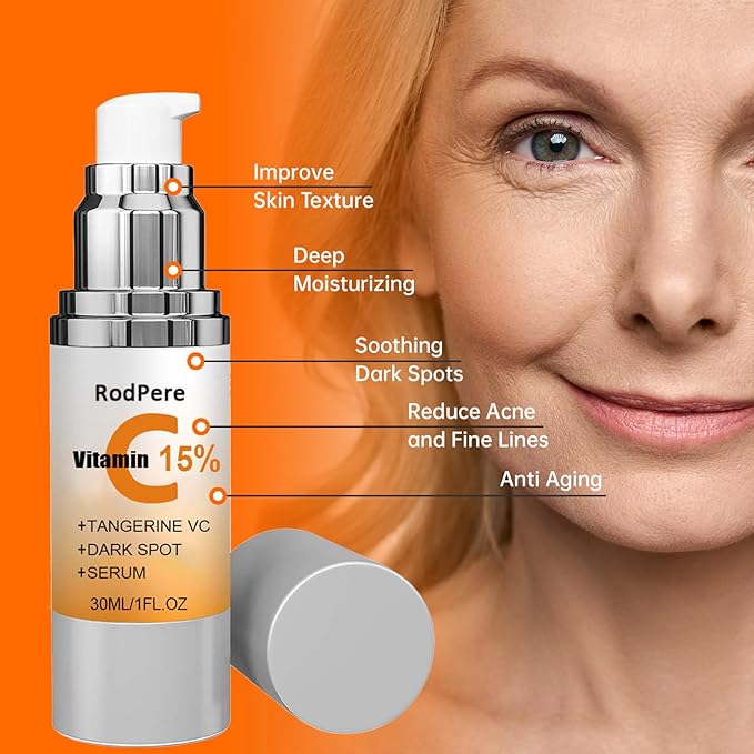 Vitamin Super C Serum For Women Over 70, Anti Wrinkle Vitamin C Retinol Serum For Mature Skin, Dark Spot, Age Spot, Fine Lines, 2 PCS.