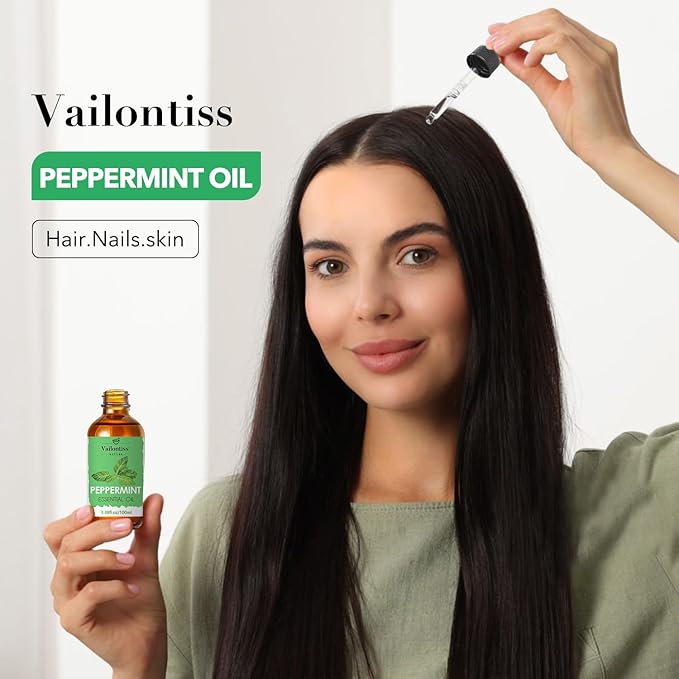 Peppermint Oil, Scalp & Hair Strengthening Oil, hair oils for Hair Growth, Dandruff Removal and Hair Strengthening for All Hair Types(Peppermint Oil, 100ml)