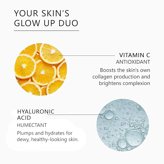 Asterwood Vitamin C Serum 8 oz + Hyaluronic Acid Eye Serum