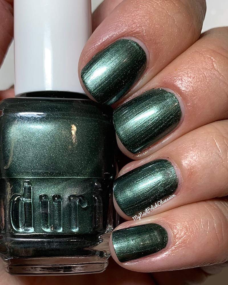 duri Nail Polish, 762 Spilling Tea, Hunter Green Metallic Shimmer, 0.45 Fl Oz