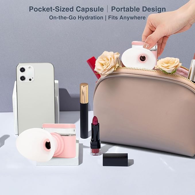 Eye Steamer for Dry Eyes Relief,Portable Electric Heated Steam Therapy Wand Machine with Moist Heat for Natural Tears Restore,Dry Eye Mist Sprayer with Warm Compress and 3 Level-Heat (Pink)