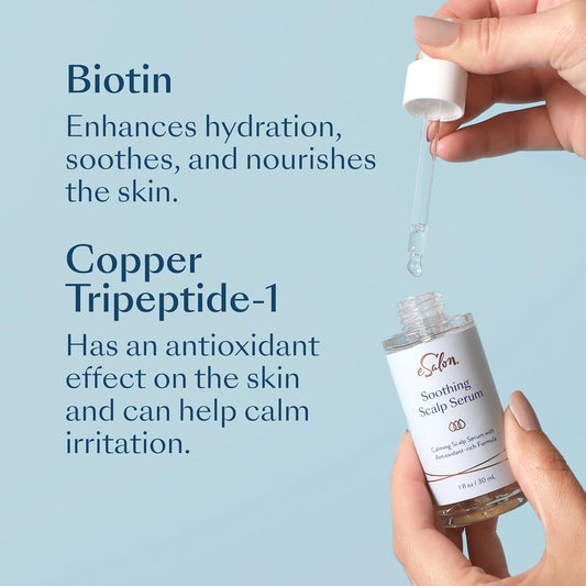 eSalon Soothing Scalp Serum with Biotin and Copper Tripeptide, Antioxidant-Rich Formula, 1 fl oz
