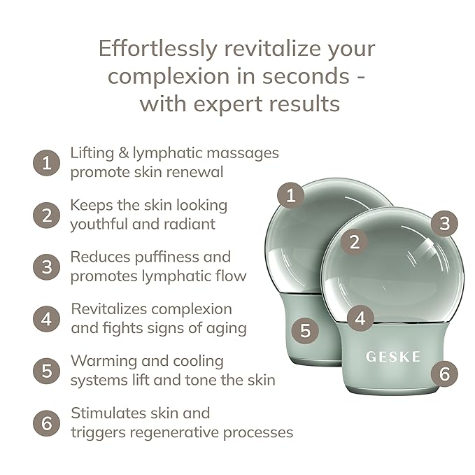 SmartAppGuided™ Cool & Warm Face & Body Massager | 7 in 1 | Multifunctional Massager | Face & Body | Battery-free Cooling & Warming | Firms, Relaxes & De-Puffs Skin | Globular Design