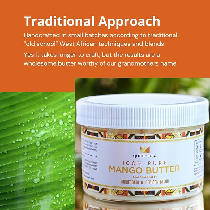 Handcrafted 100% Pure Mango Butter Traditional West African Blend | Crafted in Small Batches | Nutrient Rich Butter | 6 Ounce