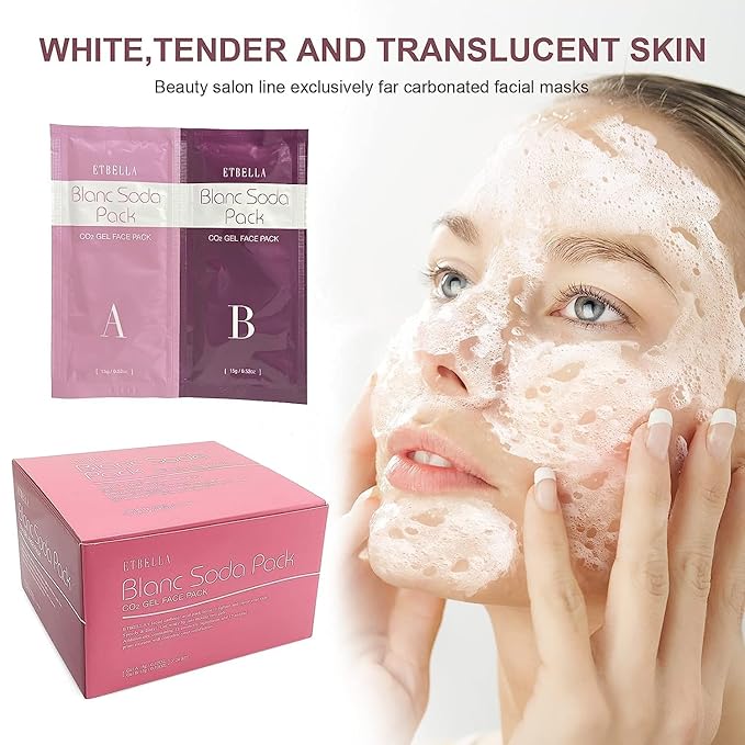Elitzia CO2 Carboxy Gel Mask Spa Face Masks Skin Facial Care Moisturizing Brighten Natural Beauty 1 box 20 bags ET1719 (Pink)