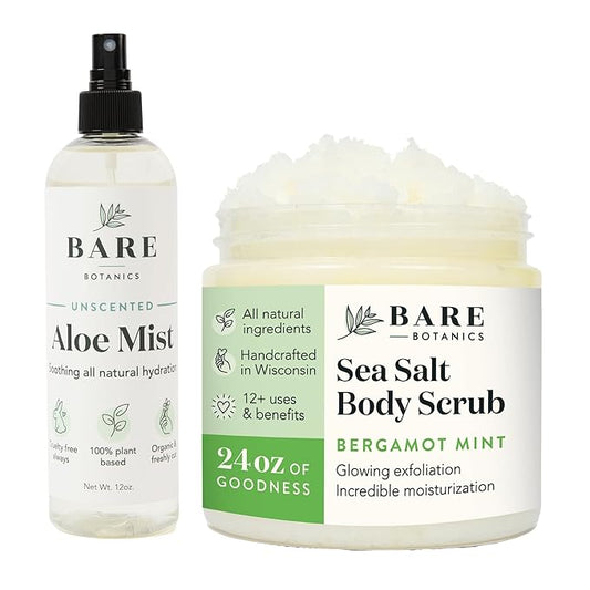 Bare Botanics Aloe Vera Mist + Bergamot Mint Body Salt Scrub