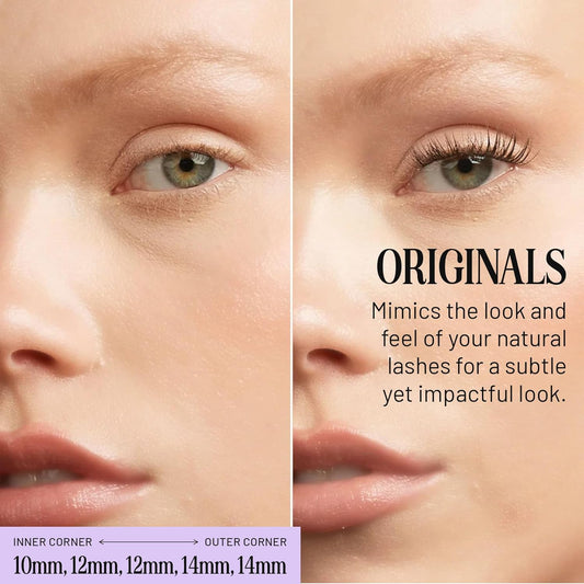Lilac St - Originals Natural Faux Eyelash Clusters (10-12-14mm) - Soft, Natural Look - DIY Lash Extension Wisps - Lightweight & Lifelike - Lasts 10 Days - Women Founded - 30 Lashes