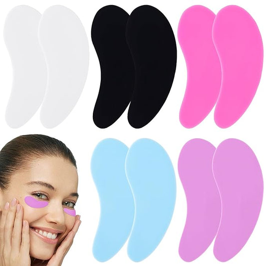 10 PCS Silicone Eye Patches Reusable, Under Eye Patches, Eye Mask for Skin Care for Reduce Wrinkles, Fine Lines and Eye Bags - Blue, Purple, White, Pink, Black - 5 Pairs