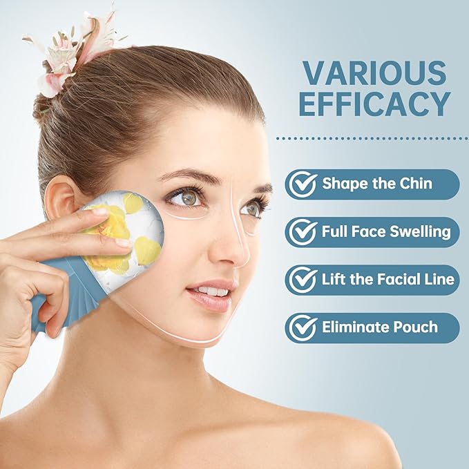 Ice Face Roller, Ice Cube Roller for Face，Facial Beauty Ice Roller Skin Care Tools,De-Puff Eye Bags, Reduce Migraine Pain（Blue）
