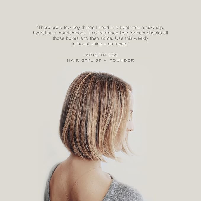 Kristin Ess Hair Fragrance Free Deep Conditioning Treatment Mask for Dry Damaged Hair, Moisturizing + Nourishing, Softens Hair, Shine Enhancing, Vegan, Silicone Free, Color + Keratin Safe, 6.7 fl oz