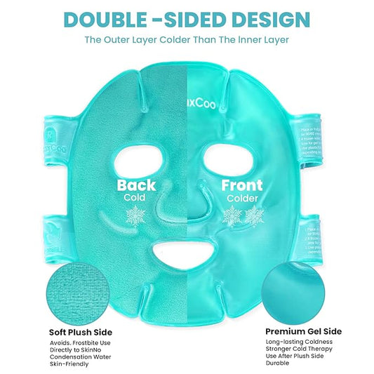 Cold Face Eye Mask Ice Pack Reduce Face Puff,Dark Circles,Gel Hot Cold Compress,Face SPA for Woman Sleeping, Pressure, Headaches, Skin Care