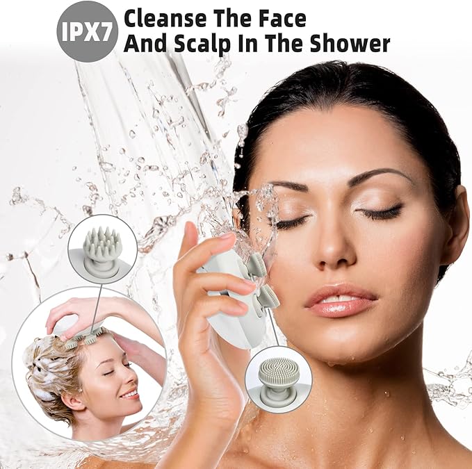 MOUNTRAX 5 in 1 Electric Scalp Massager, Portable Heated Head Hair Massager with 88 Kneading Nodes, 2 Massage Styles, 3 Speed Modes for Hair Growth, Stress Relief and Deep Clean, Gifts for Women Men